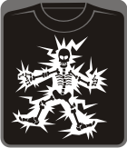 Прикольные футболки: скелет электрика